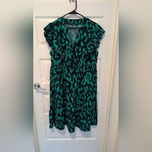 BloomChic Teal and Black Midi Dress